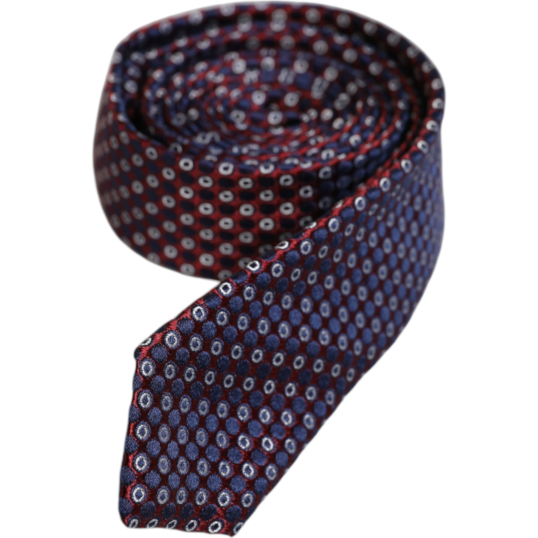 Red Blue Circles Silk Adjustable Necktie Tie
