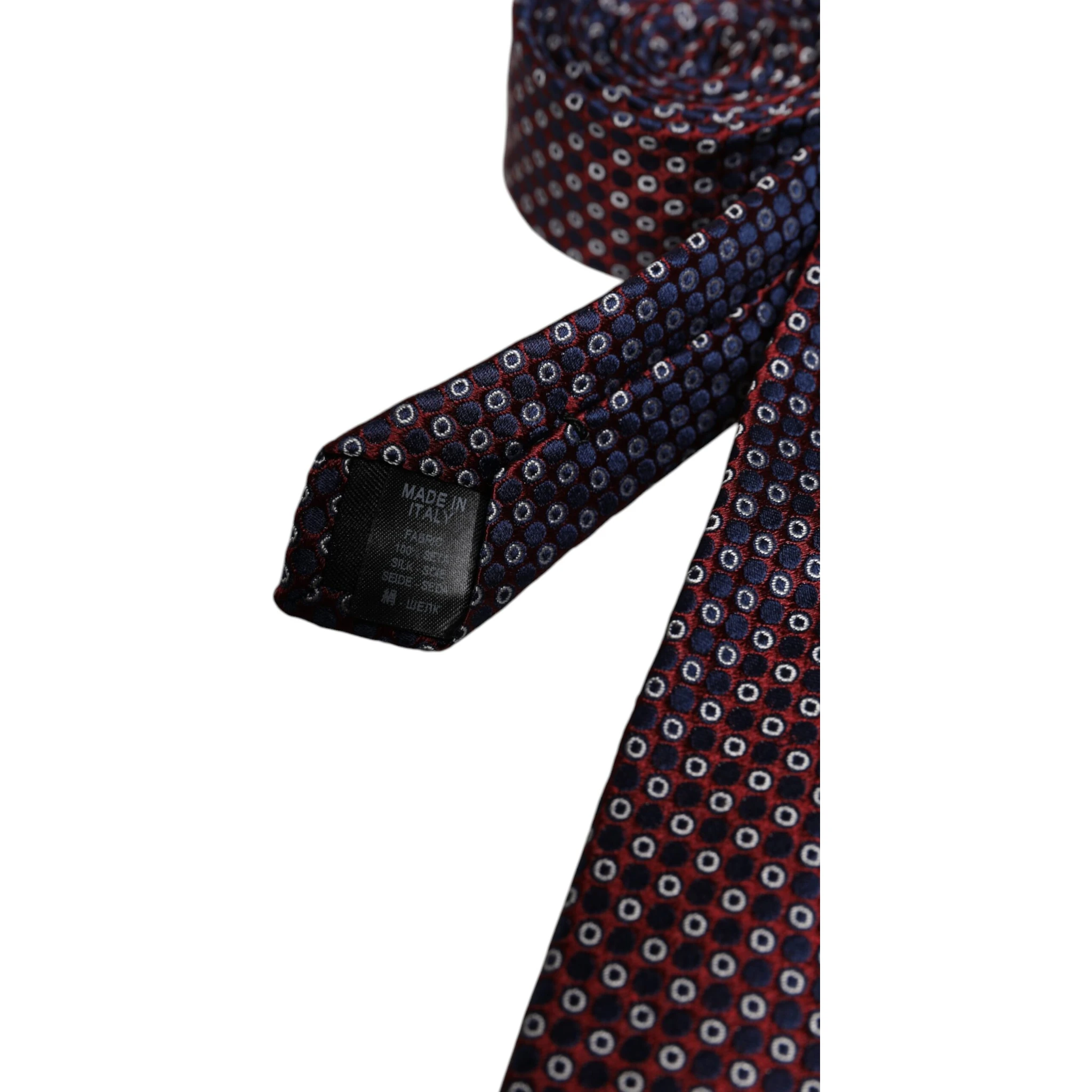 Red Blue Circles Silk Adjustable Necktie Tie
