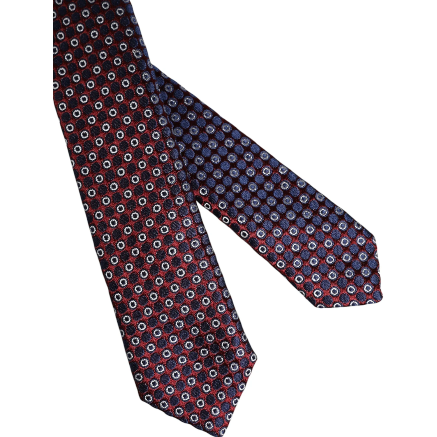 Red Blue Circles Silk Adjustable Necktie Tie