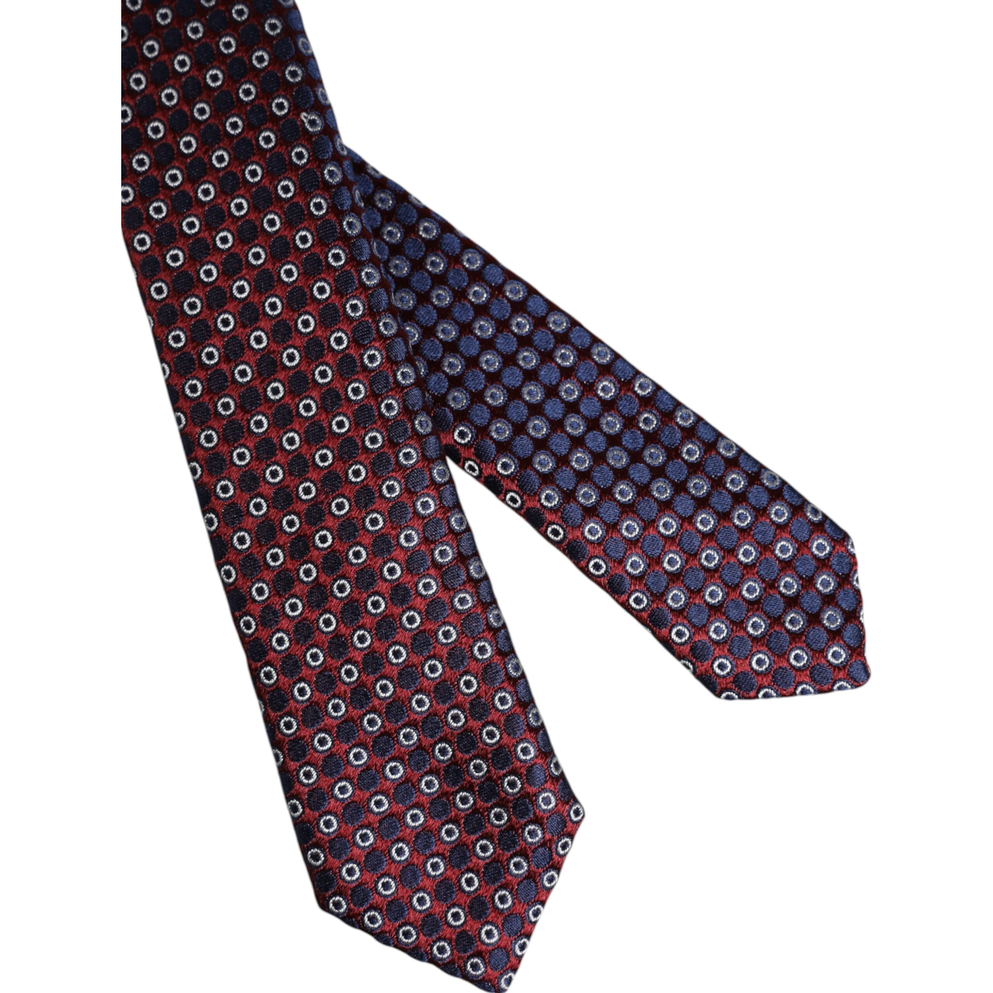 Red Blue Circles Silk Adjustable Necktie Tie