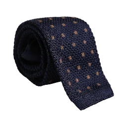 Blue Polka Dot Silk Adjustable Necktie Tie