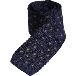 Blue Polka Dot Silk Adjustable Necktie Tie