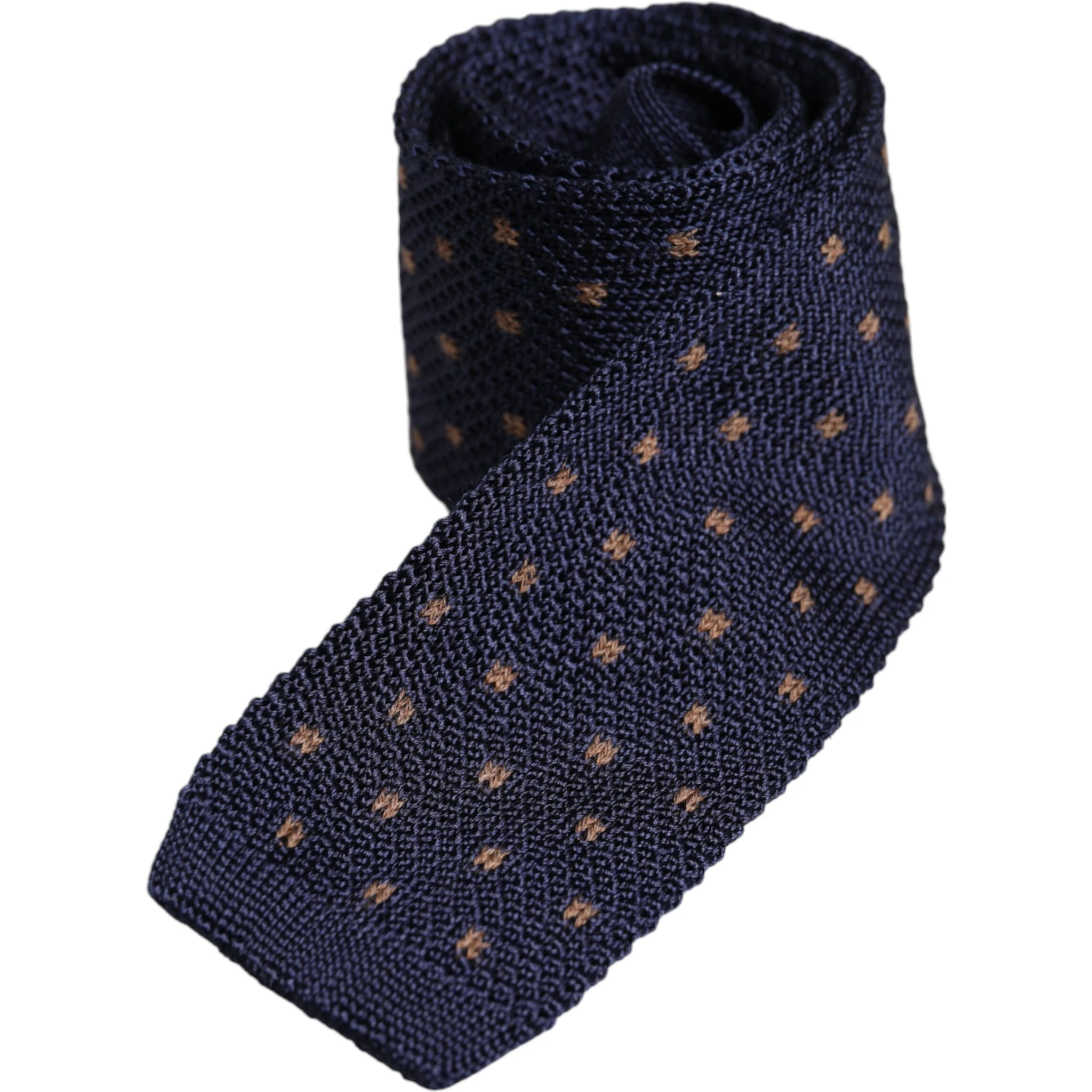 Blue Polka Dot Silk Adjustable Necktie Tie