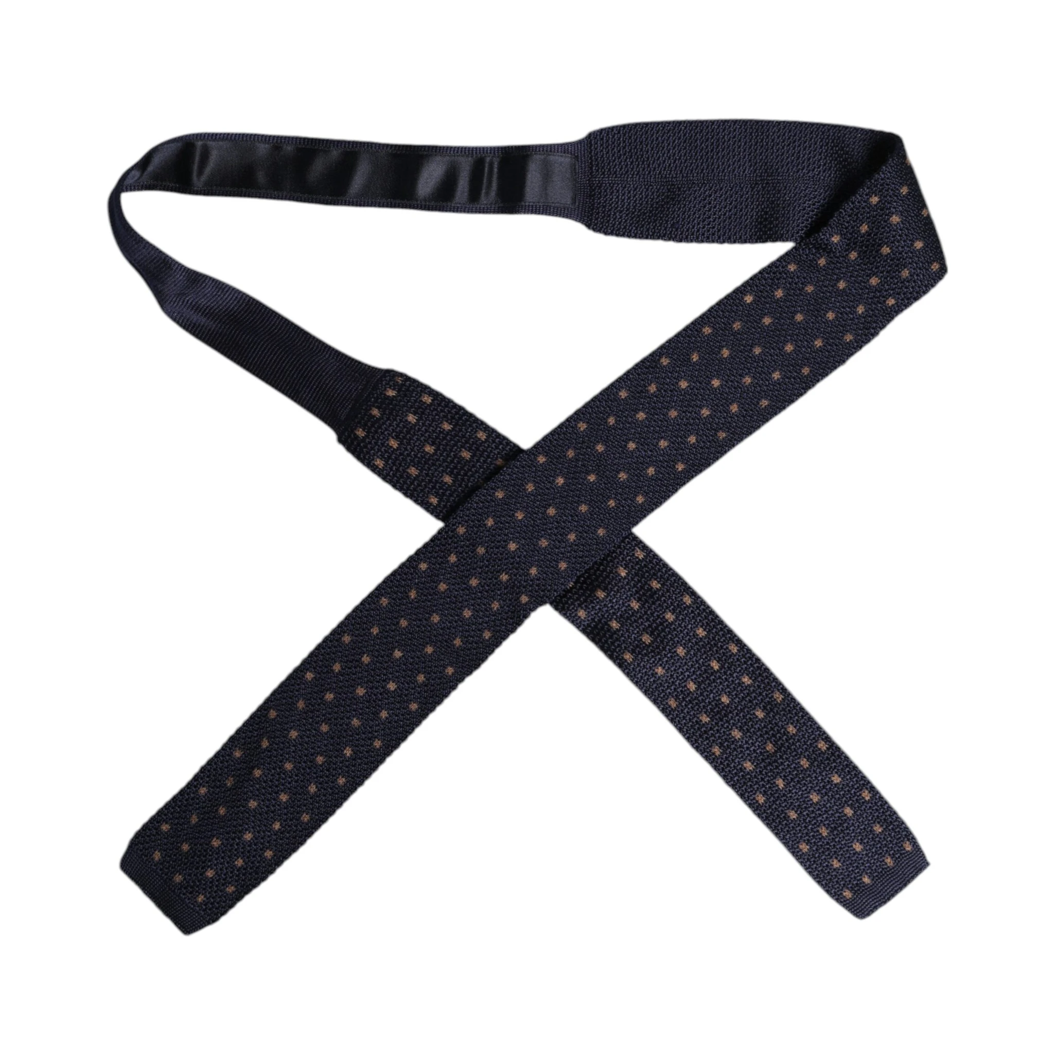 Blue Polka Dot Silk Adjustable Necktie Tie