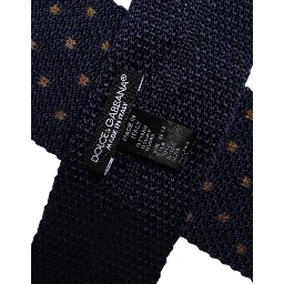Blue Polka Dot Silk Adjustable Necktie Tie