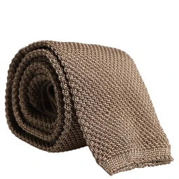 Brown Silk Adjustable Necktie Tie