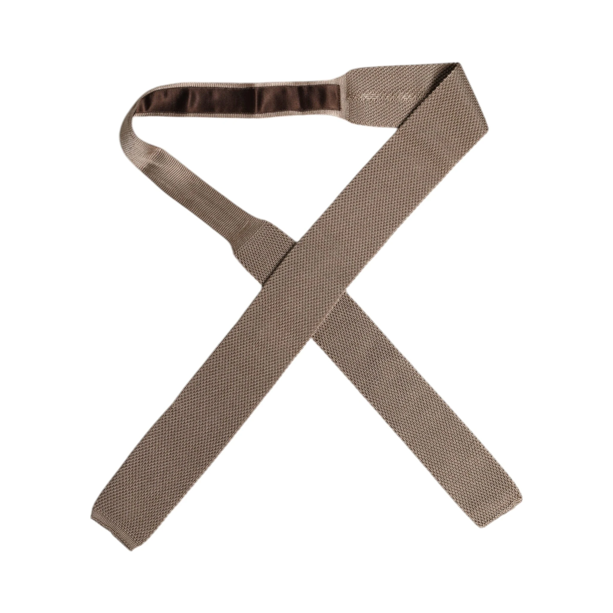 Brown Silk Adjustable Necktie Tie