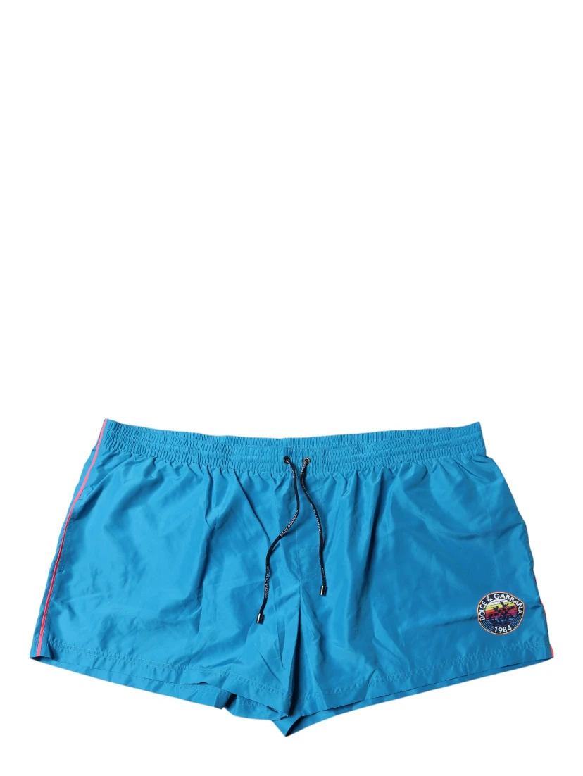 Turquoise Logo Beachwear Shorts 2Pc Swimwear