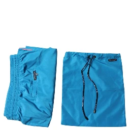 Turquoise Logo Beachwear Shorts 2Pc Swimwear