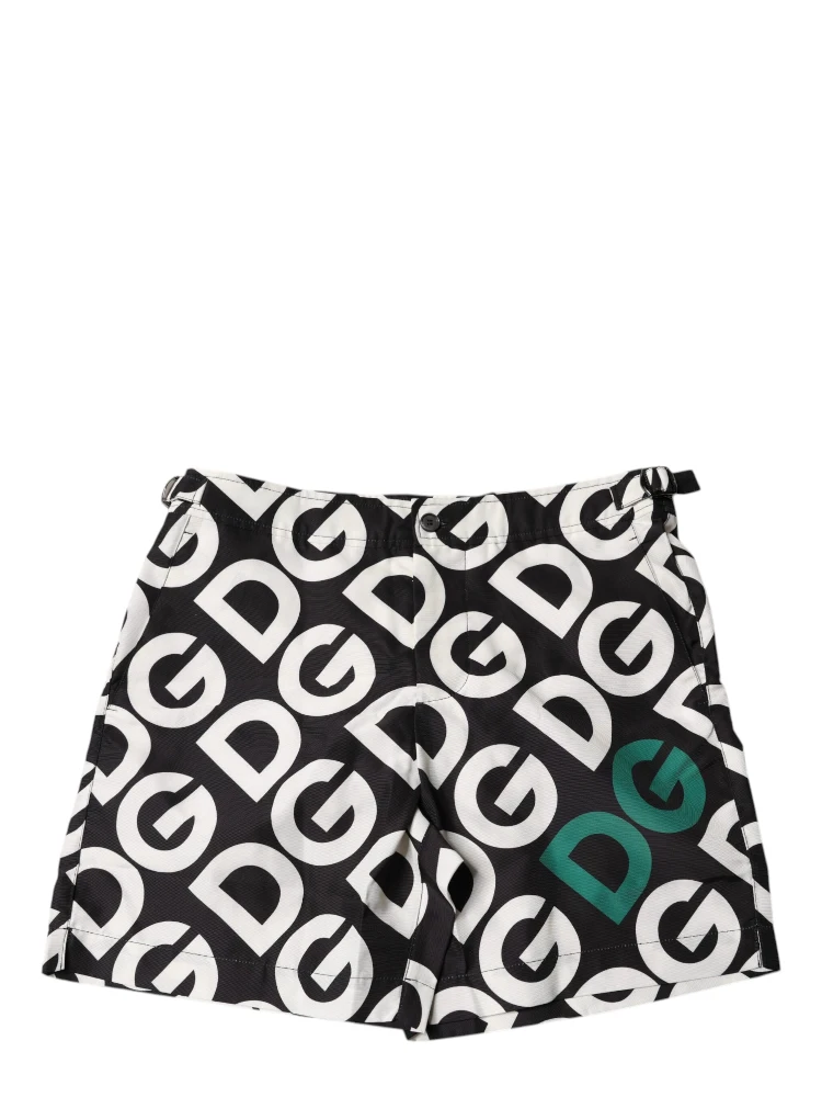 Black White Logo Beachwear Shorts Swimwear alternative