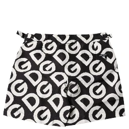 Black White Logo Beachwear Shorts Swimwear