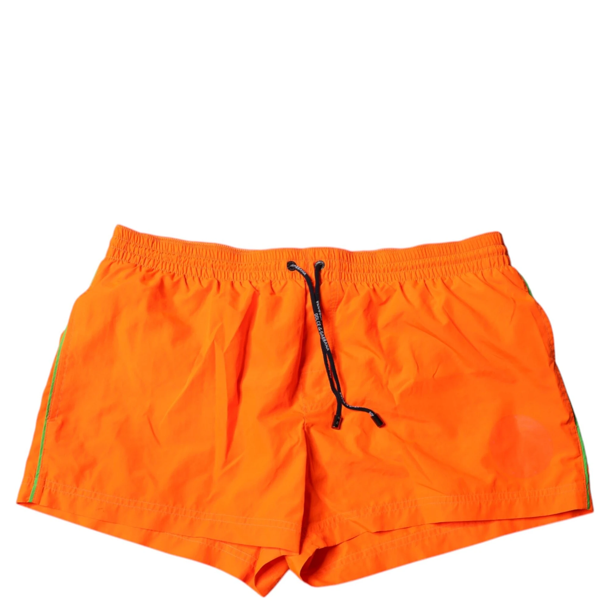 Orange Polyester Beachwear Shorts 2Pc Swimwear
