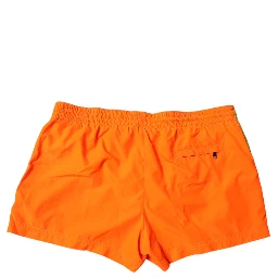 Orange Polyester Beachwear Shorts 2Pc Swimwear