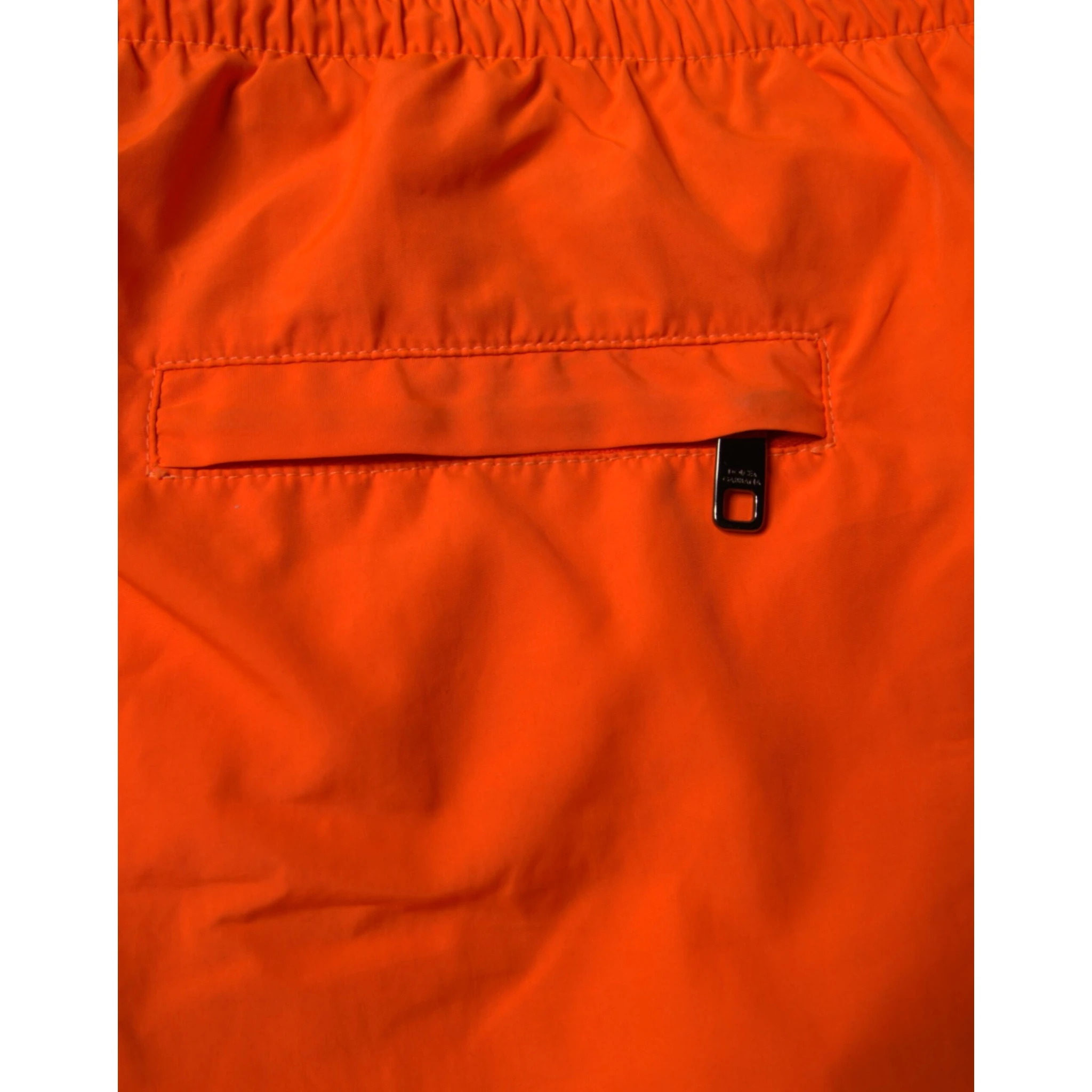 Orange Polyester Beachwear Shorts 2Pc Swimwear