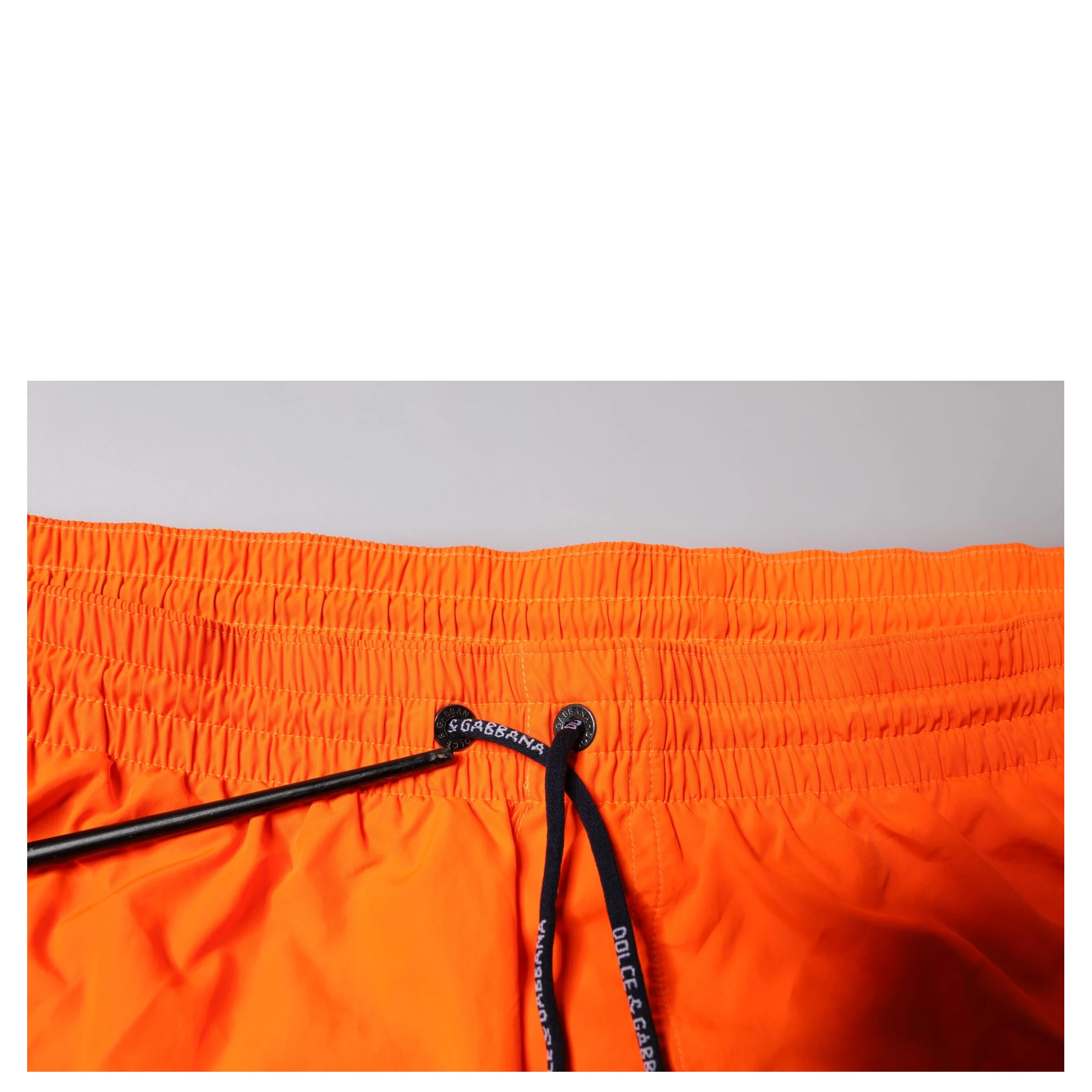Orange Polyester Beachwear Shorts 2Pc Swimwear