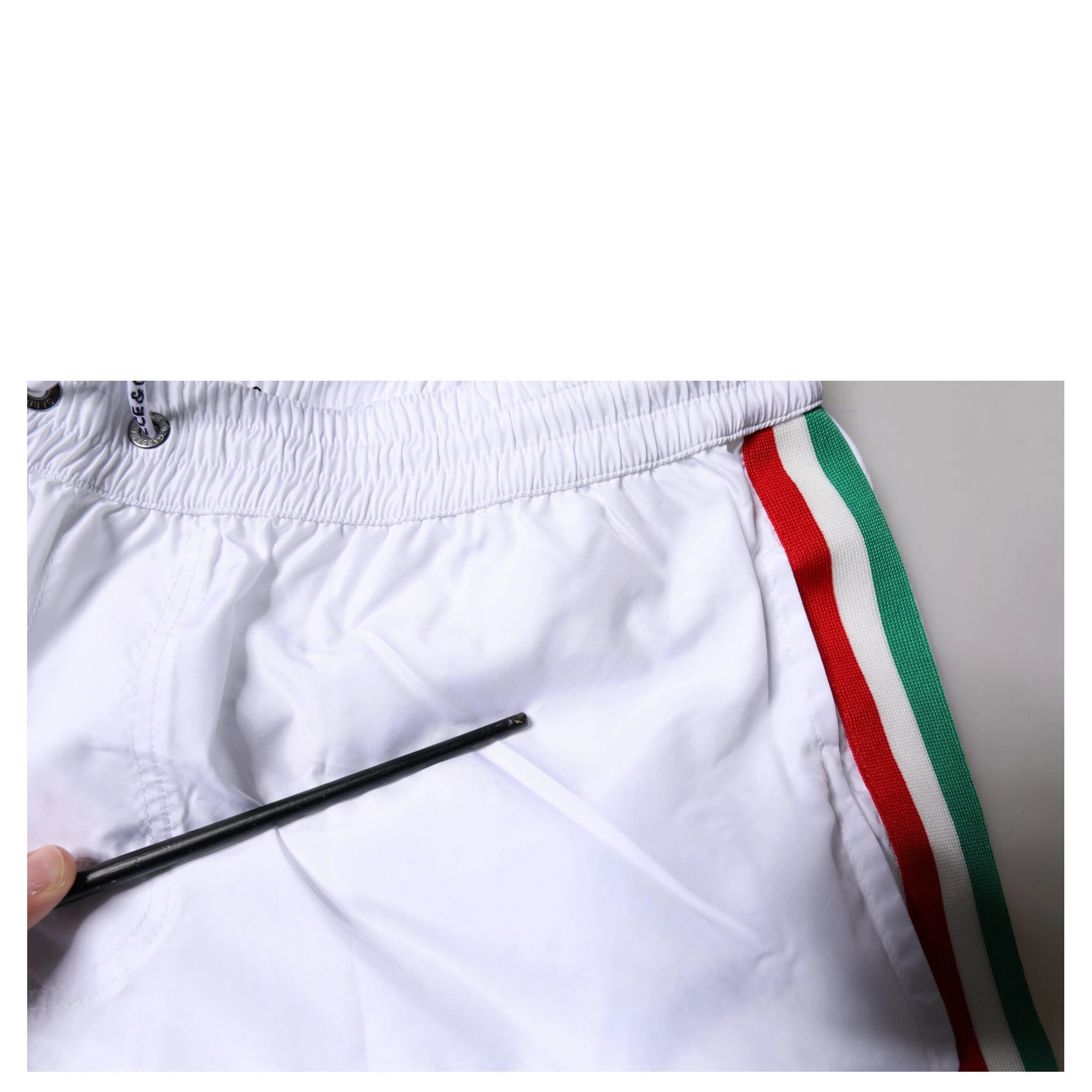 White Stripes Beachwear Shorts 2 Pc Swimwear