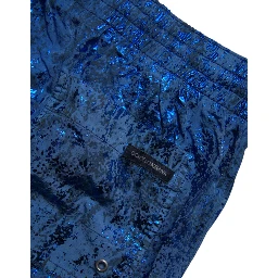 Blue Nylon Beachwear Swim Shorts 2Pc Swimwear