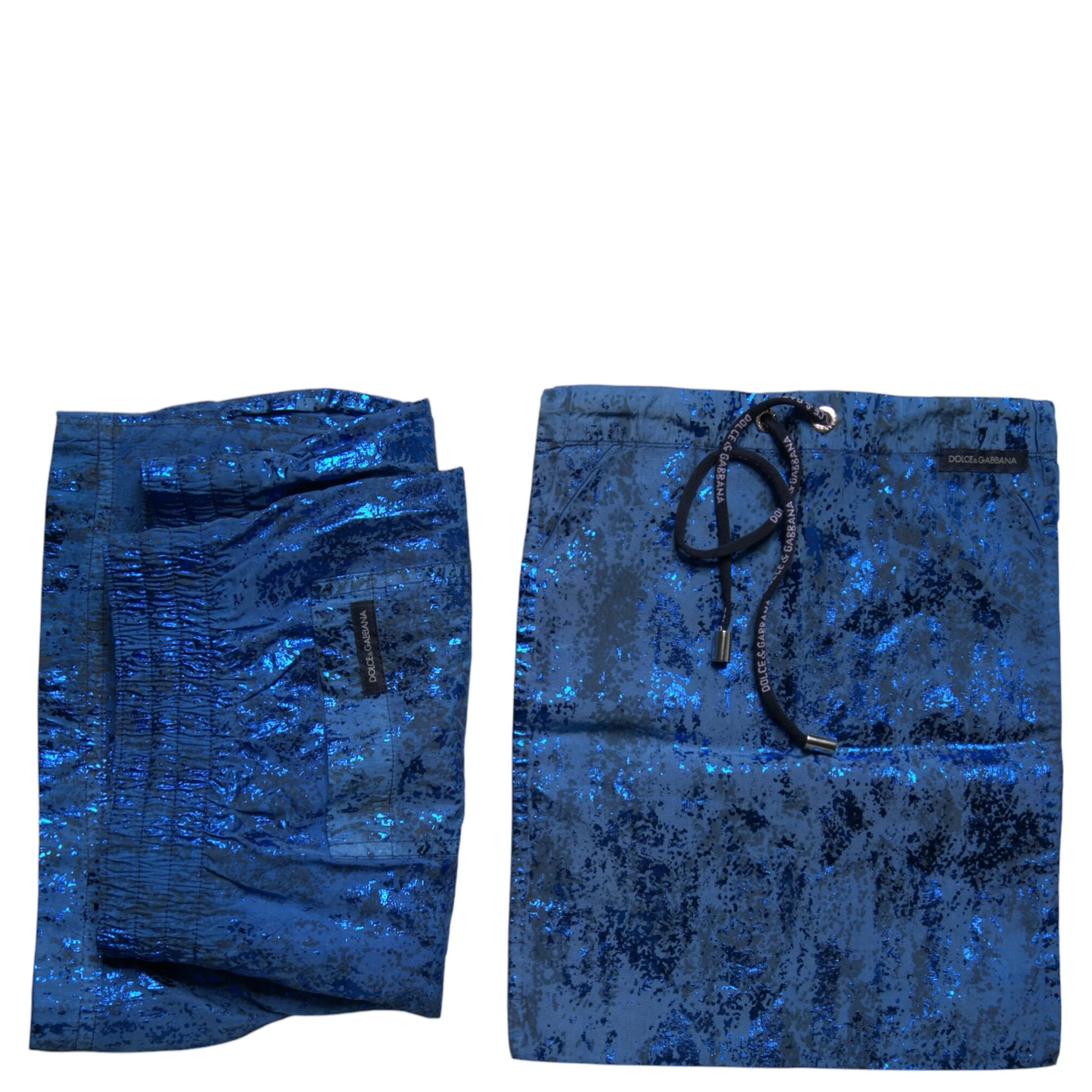 Blue Nylon Beachwear Swim Shorts 2Pc Swimwear