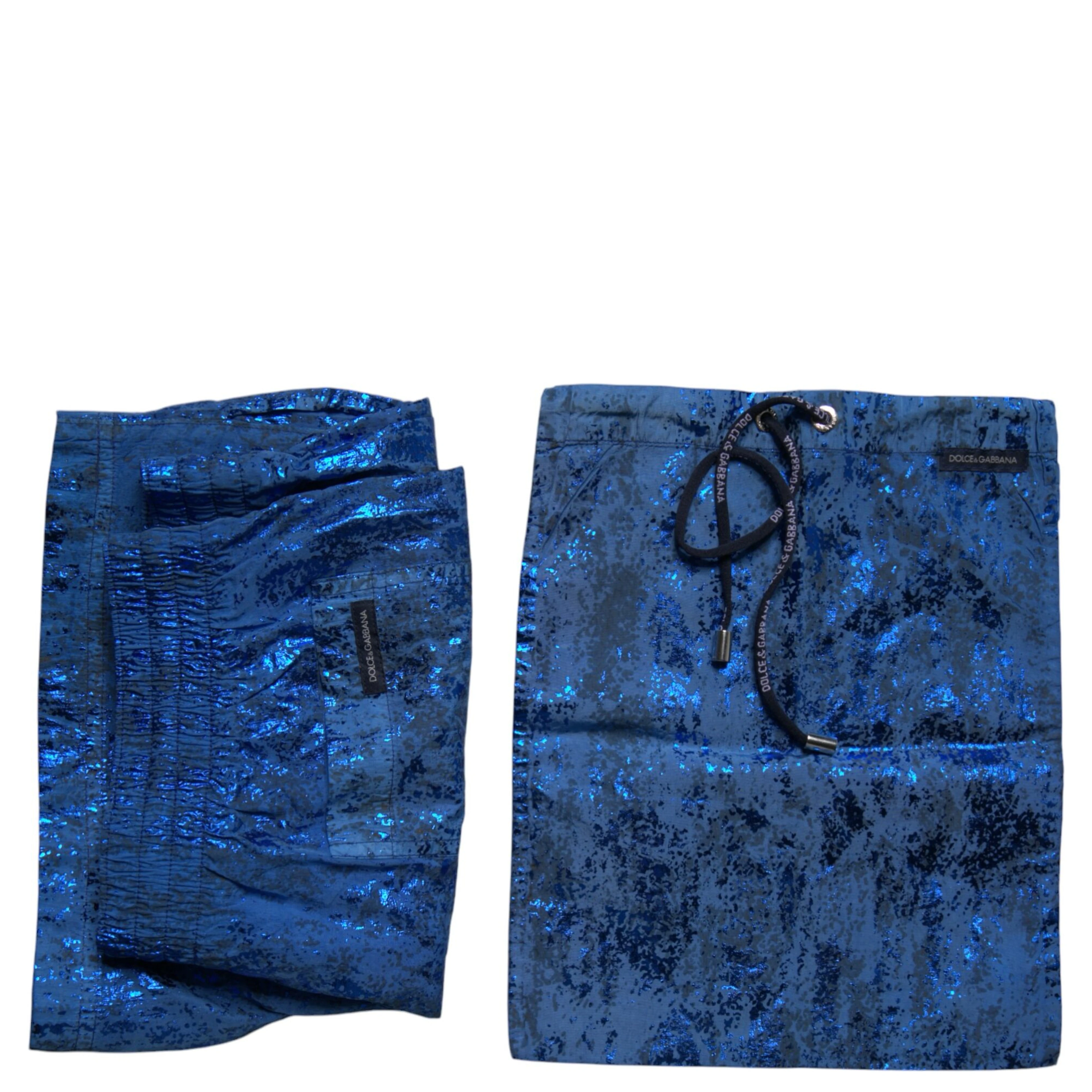 Blue Nylon Beachwear Swim Shorts 2Pc Swimwear