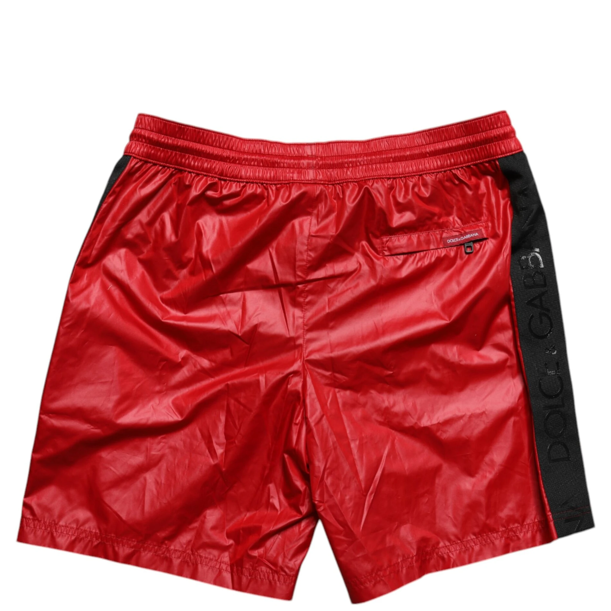 Red Polyester Beachwear Shorts 2Pc Swimwear