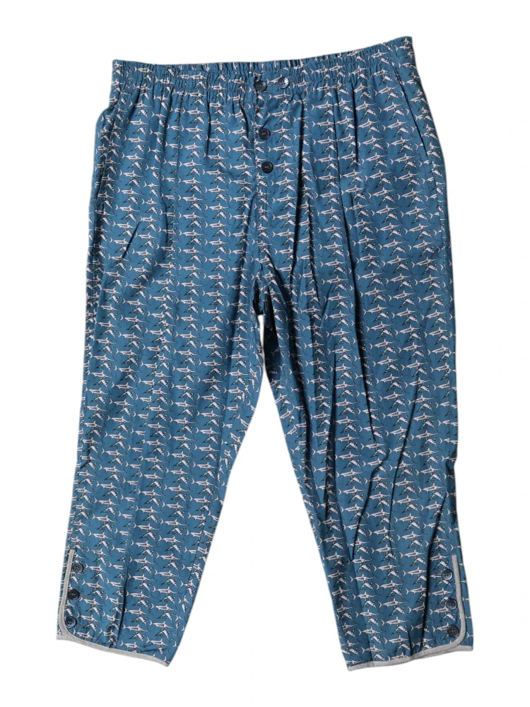 Blue Shark Print Cropped Beachwear Swimwear alternative