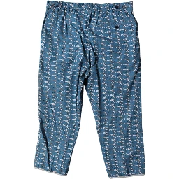 Blue Shark Print Cropped Beachwear Swimwear