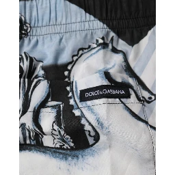 Blue Statue Print Cotton Mens Shorts