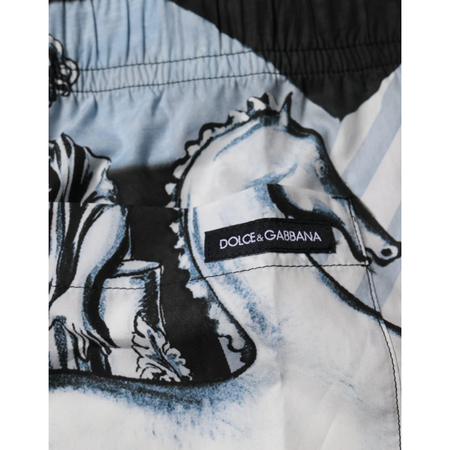 Blue Statue Print Cotton Mens Shorts