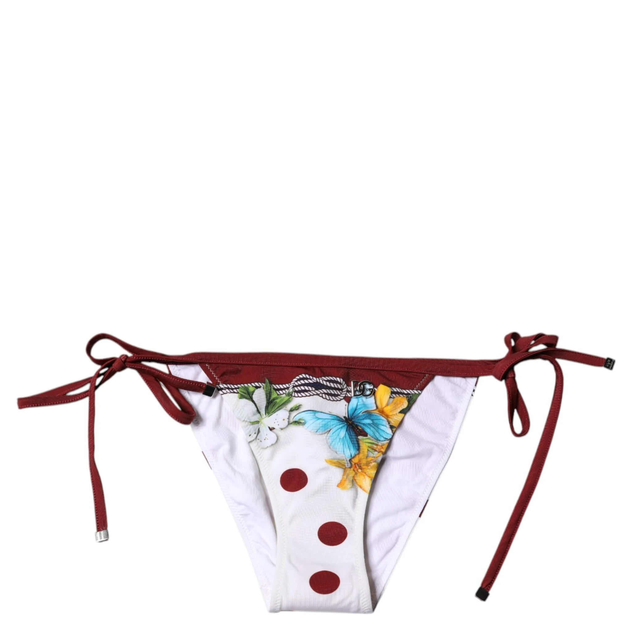 White Floral Print Swimsuit Bikini Bottom Swimwear