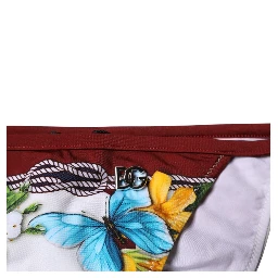 White Floral Print Swimsuit Bikini Bottom Swimwear