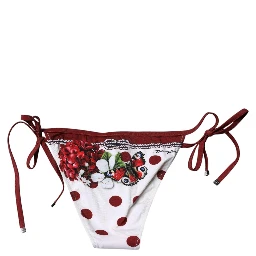 White Floral Print Swimsuit Bikini Bottom Swimwear