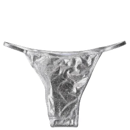 Silver Polyester Beachwear Bikini Bottom Swimwear