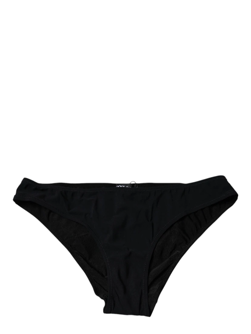 Black Nylon Stretch Mid Waist Panty Underwear