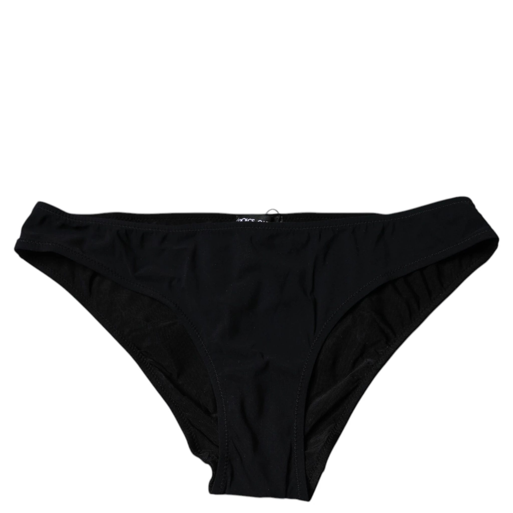 Black Nylon Stretch Mid Waist Panty Underwear