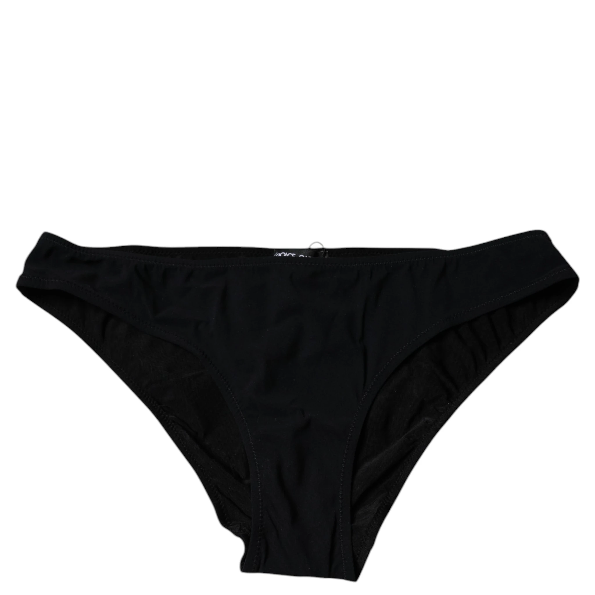 Black Nylon Stretch Mid Waist Panty Underwear