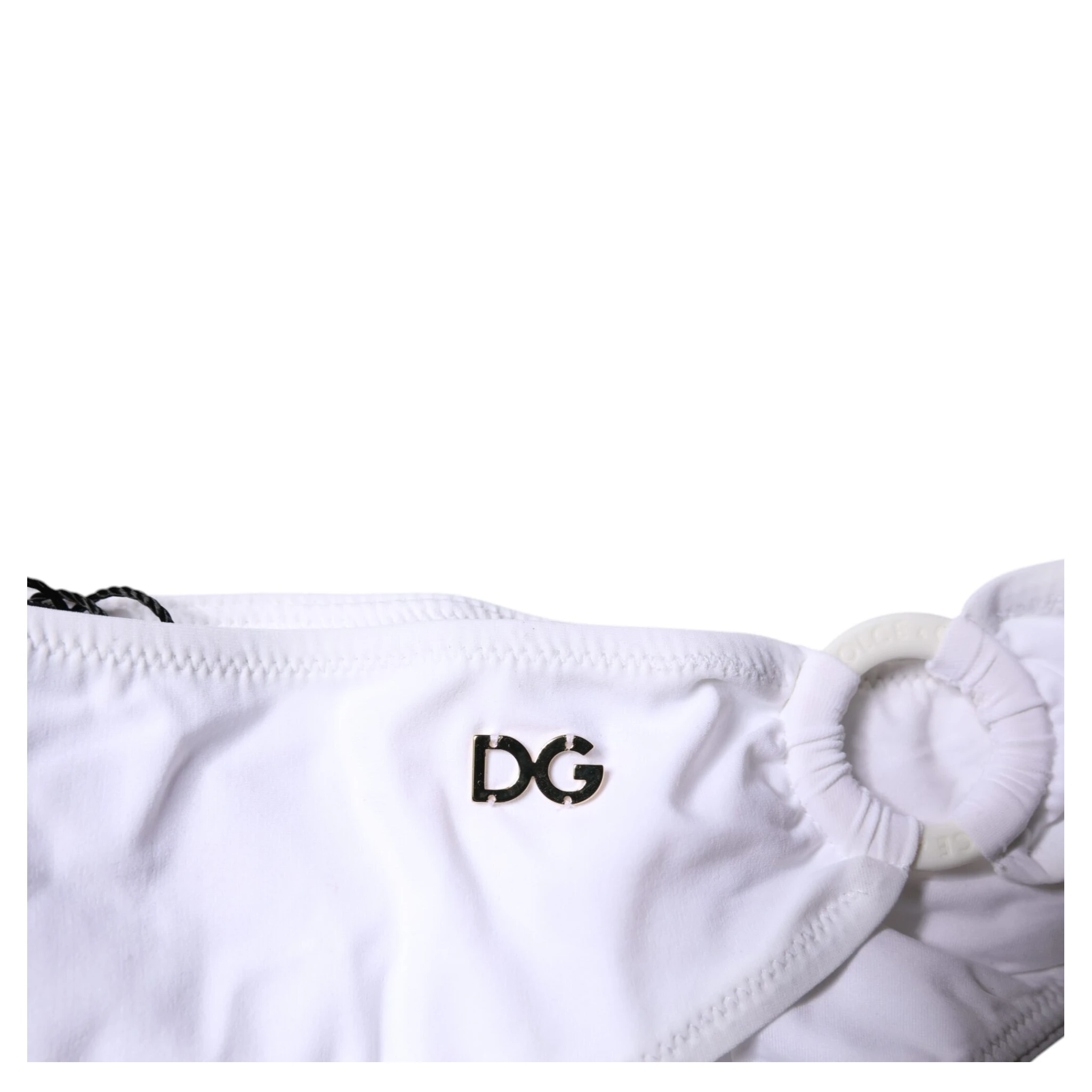 White Nylon Beachwear Bikini Bottom Swimwear