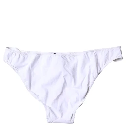 White Nylon Beachwear Bikini Bottom Swimwear