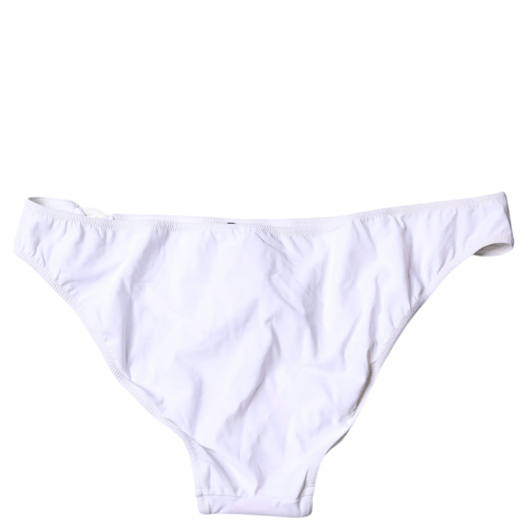 White Nylon Beachwear Bikini Bottom Swimwear