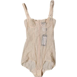 Beige Tulle Balconette Bra Bodysuit Underwear