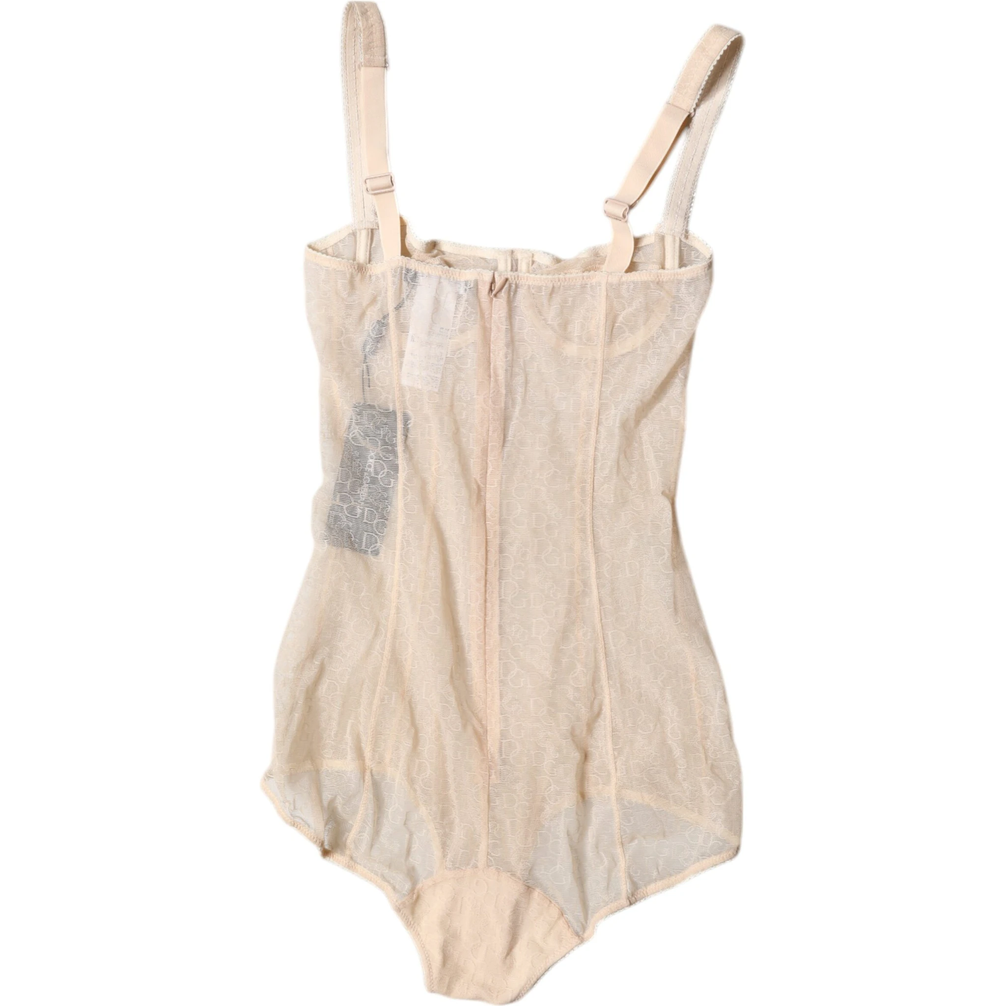 Beige Tulle Balconette Bra Bodysuit Underwear