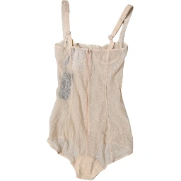 Beige Tulle Balconette Bra Bodysuit Underwear