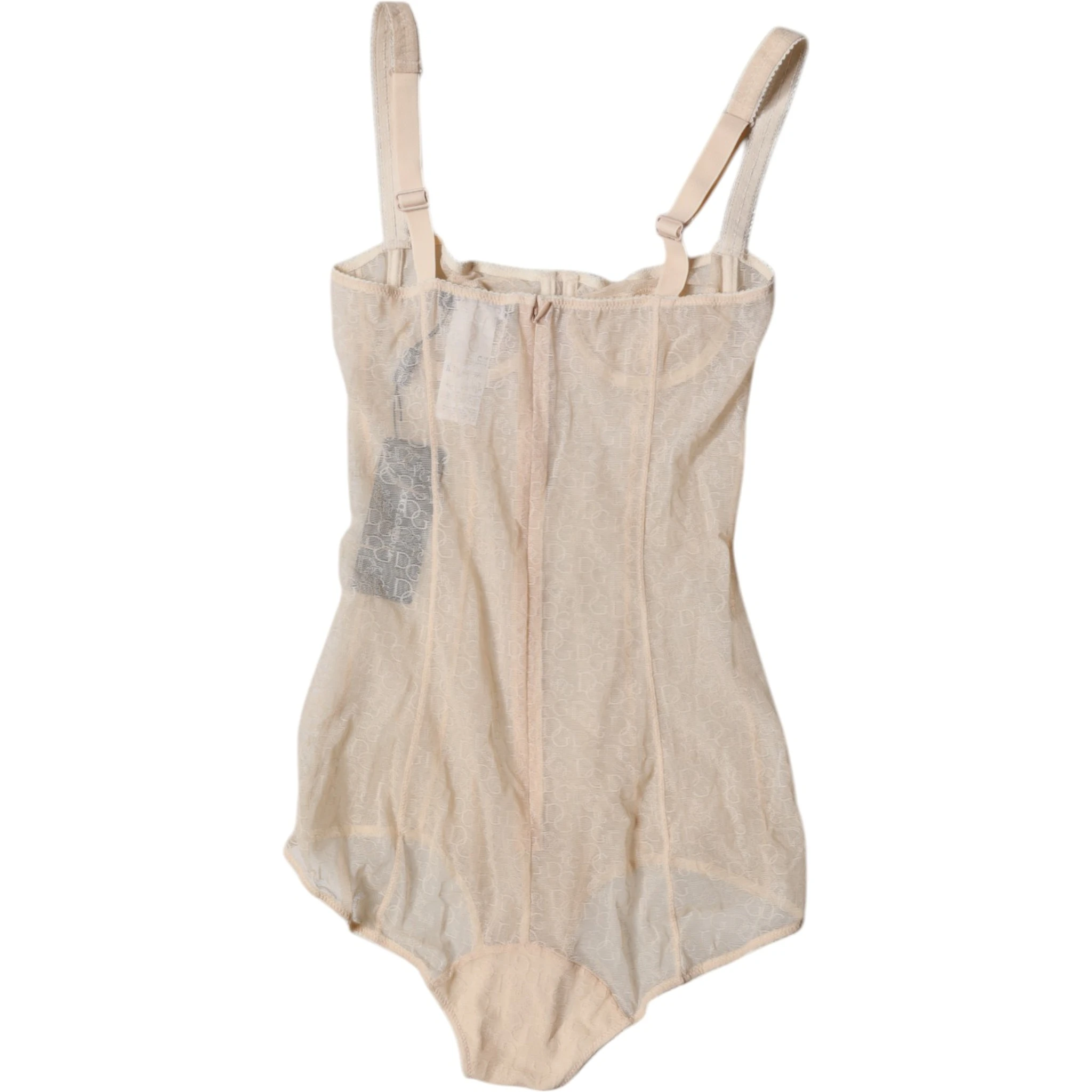 Beige Tulle Balconette Bra Bodysuit Underwear