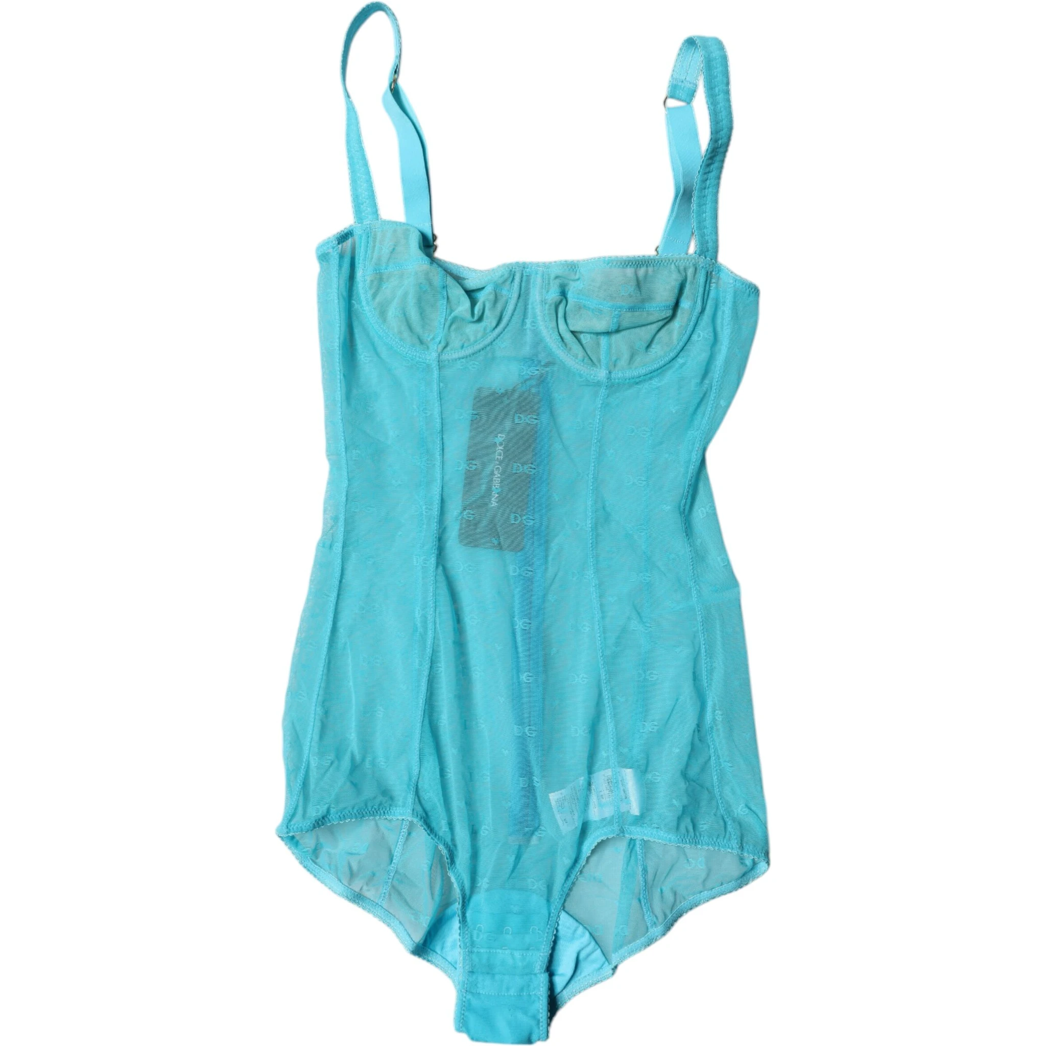 Blue Tulle Balconette Bra Bodysuit Underwear