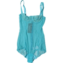 Blue Tulle Balconette Bra Bodysuit Underwear