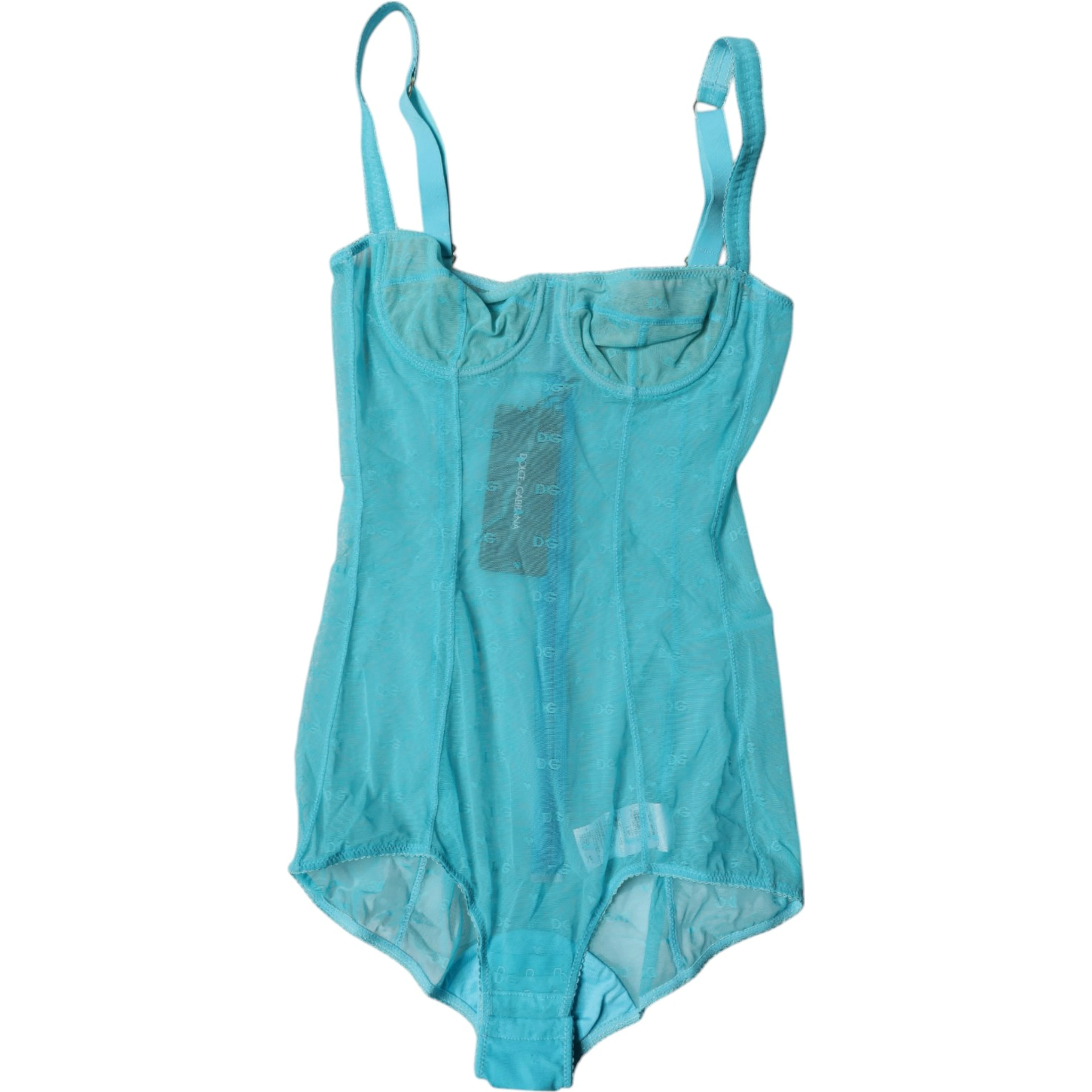 Blue Tulle Balconette Bra Bodysuit Underwear