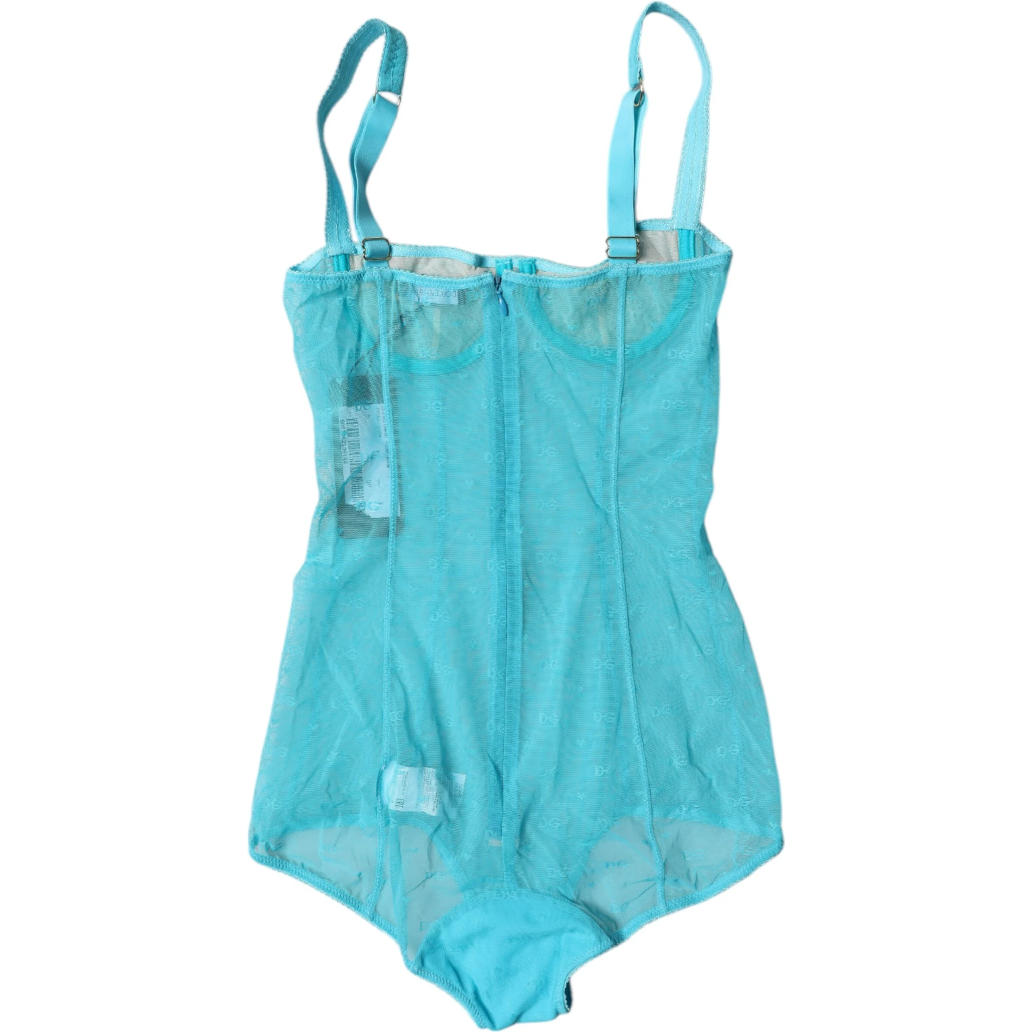 Blue Tulle Balconette Bra Bodysuit Underwear