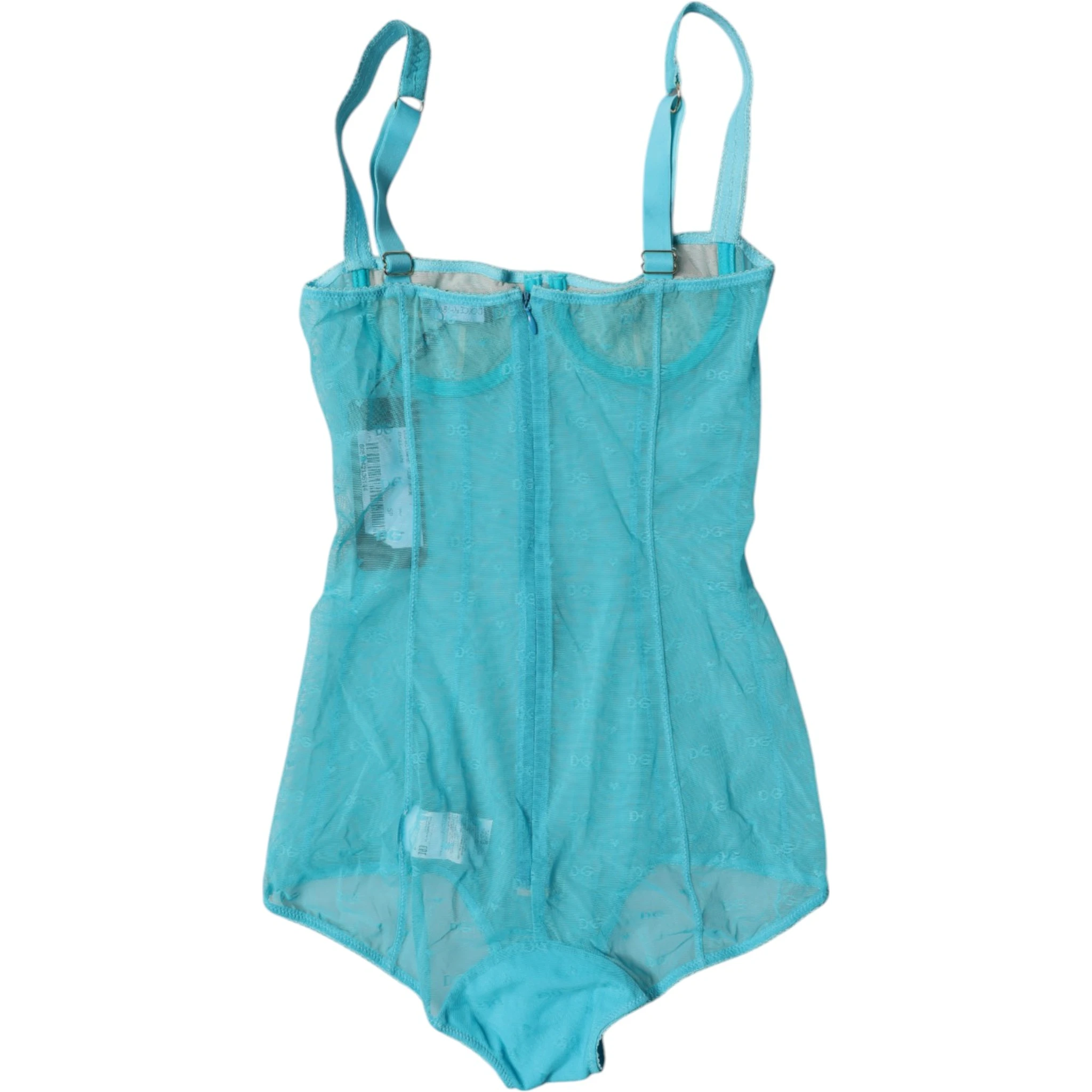 Blue Tulle Balconette Bra Bodysuit Underwear