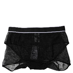 Black Tulle Nylon Mid Waist Panty Underwear