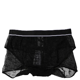 Black Tulle Nylon Mid Waist Panty Underwear