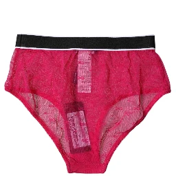 Fuchsia Tulle Nylon Mid Waist Panty Underwear